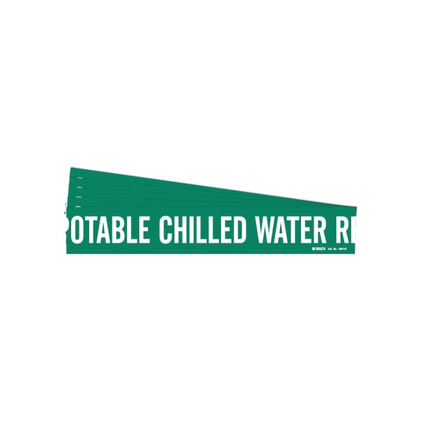 NON-POTABLE Chilled Wtr Ret Pipe Marker Style 1HV WT on GN 1 per Card, 5 PK